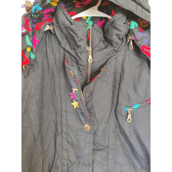 Vintage Jupa Sports Olympic Canada Ski Winter Jacket Sz 14 90's Black Snowboard - Picture 4 of 10